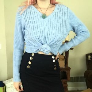 Baby blue ribbed sweater